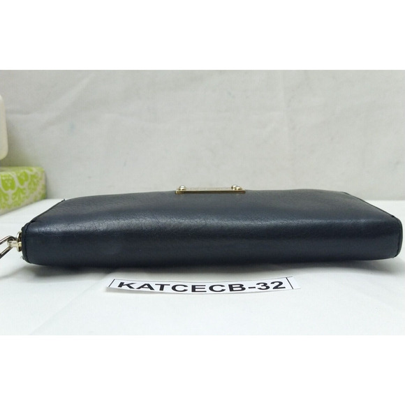 Michael Kors Black Leather Logo Zip Around Credit Card Long Wallet - Picture 5 of 16